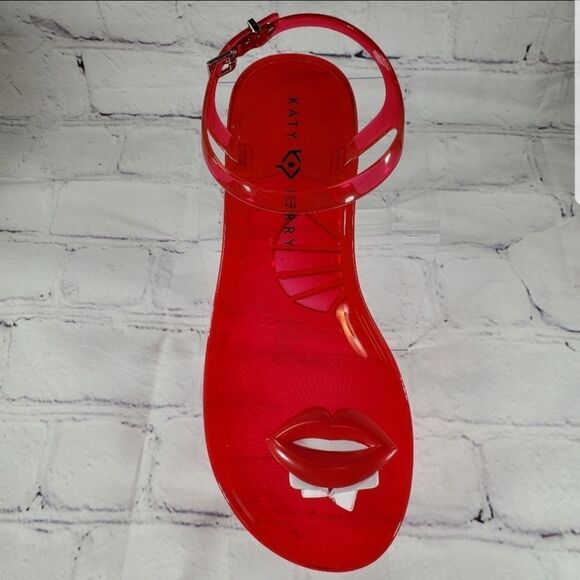 🔸️NIB Katy Perry Red Lips Geli Sandals Size 8 - Picture 6 of 10